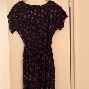 Navy Floral Dress - Size 6
